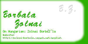 borbala zolnai business card